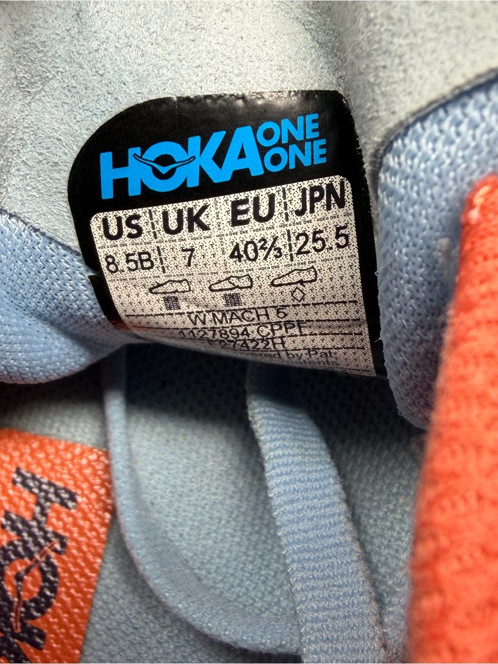 Women’s Hoka Coral and Light Blue Mach Running Shoes Sz. 8.5 - Picture 12 of 12
